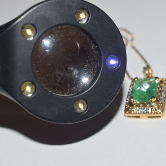 Chateau D Argent Genuine 12mm. by 10mm. Aqua Marine 925 Gold Vermeil Necklace - Picture 9 of 11